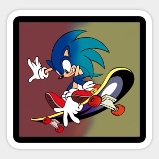 the red yellow of sonic skate Sticker